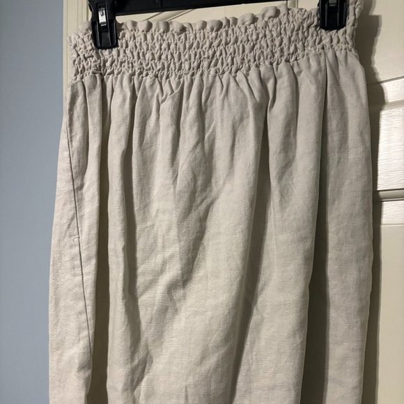 WILLI SMITH LADIES SIZE M  BEIGE SKIRT CUTWORK LACE WIDE STRETCH WAIST MINI SKIR - Picture 1 of 3
